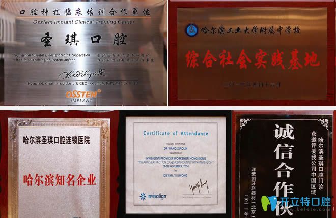 哈爾濱圣琪牙科榮獲榮譽(yù)證書